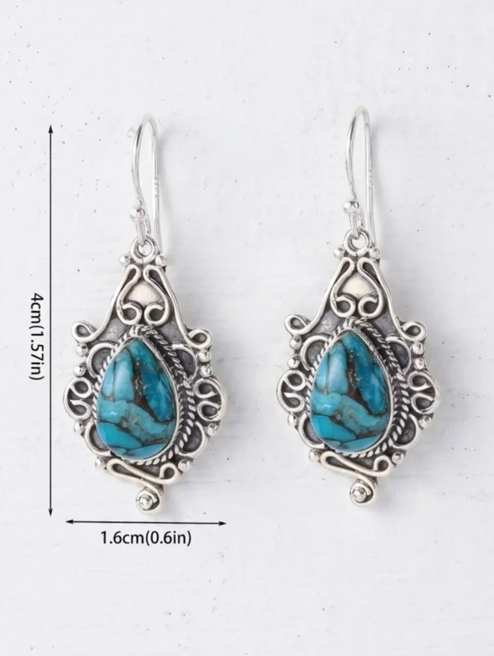 Silverplated Turquoise Necklace & Earrings Set